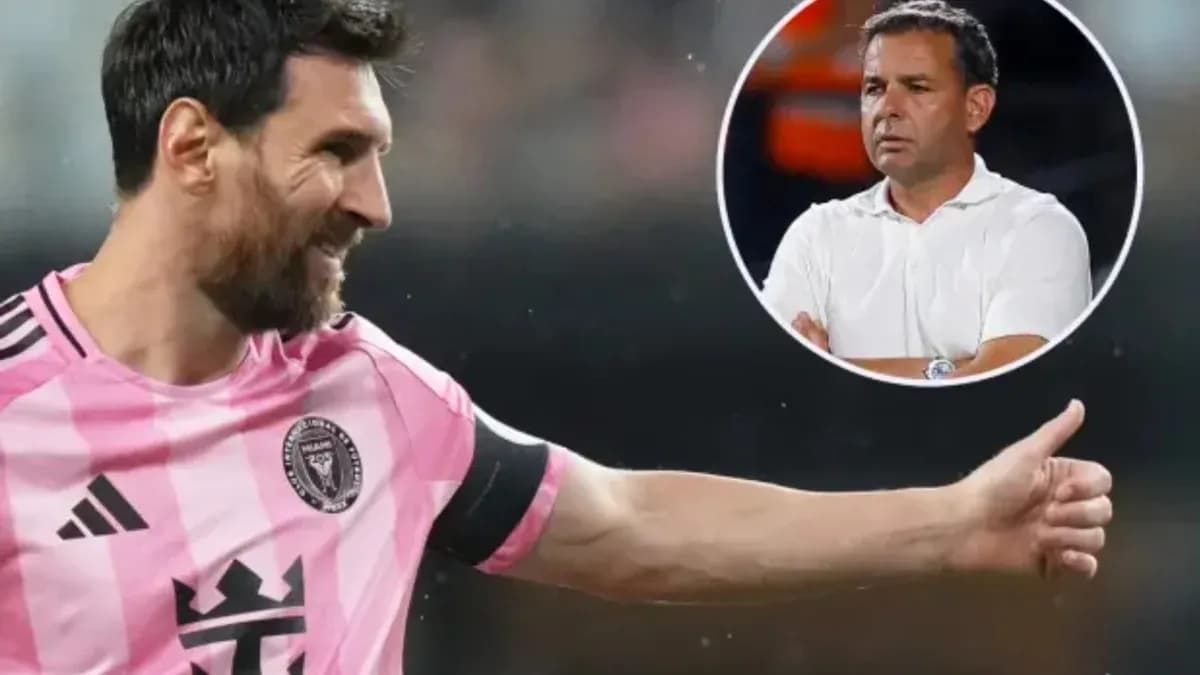 Lionel Messi celebrating in pink Inter Miami jersey