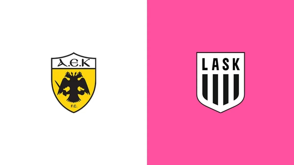 Logos of A.E.K. and LASK side by side