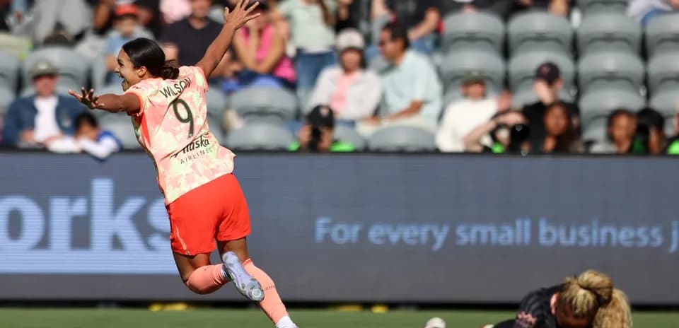 Player celebrating during NWSL match