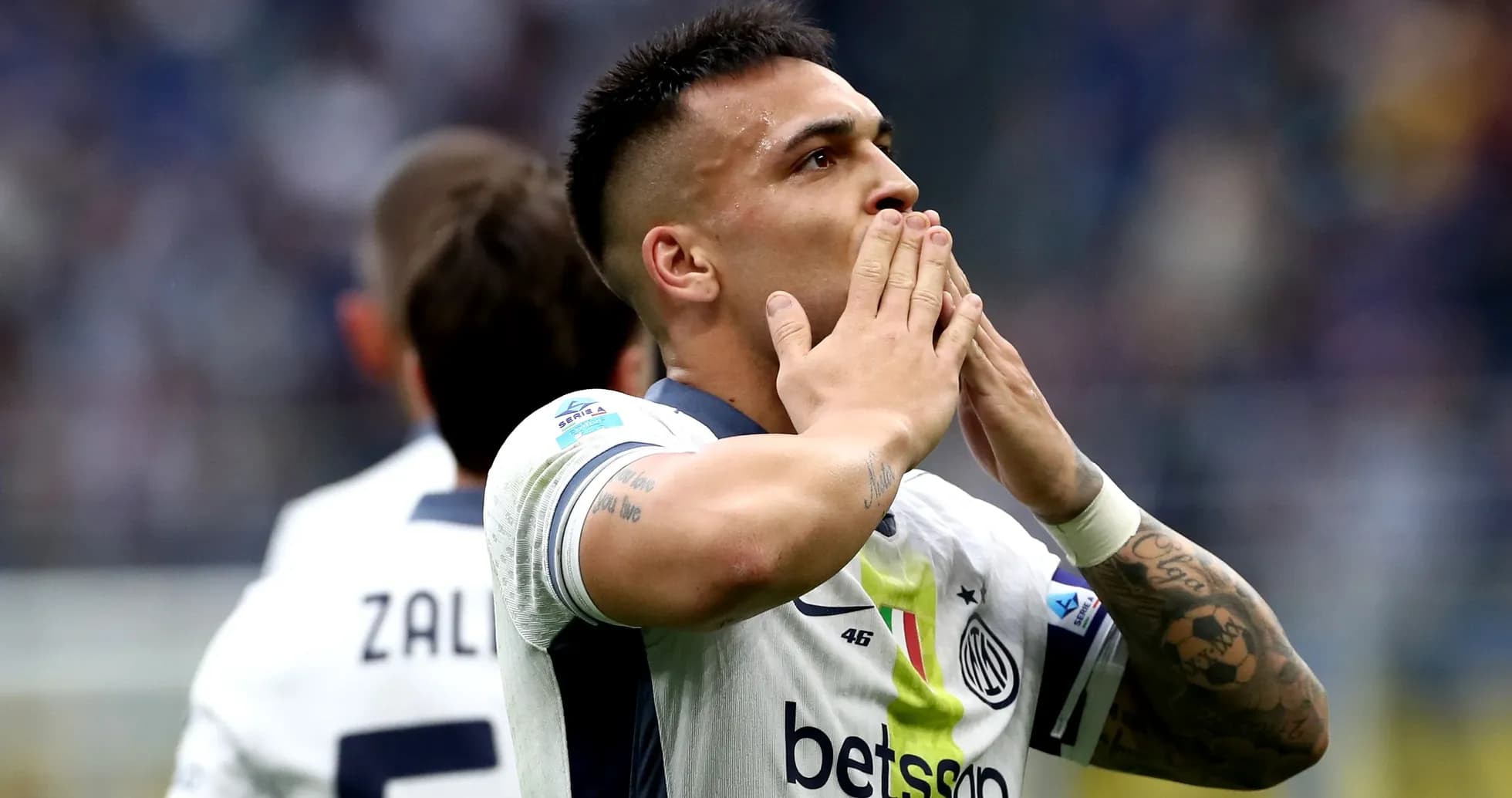 Player celebrating after scoring for Inter Milan