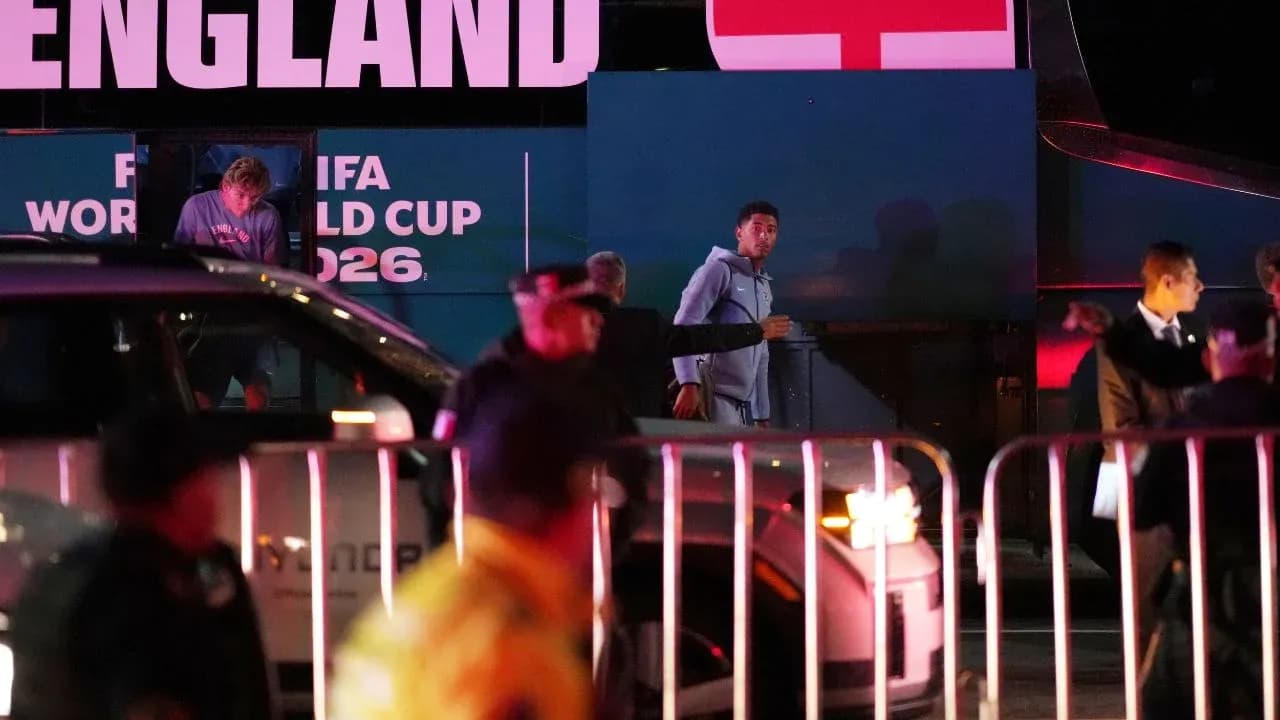 England team arriving at 2026 World Cup venue