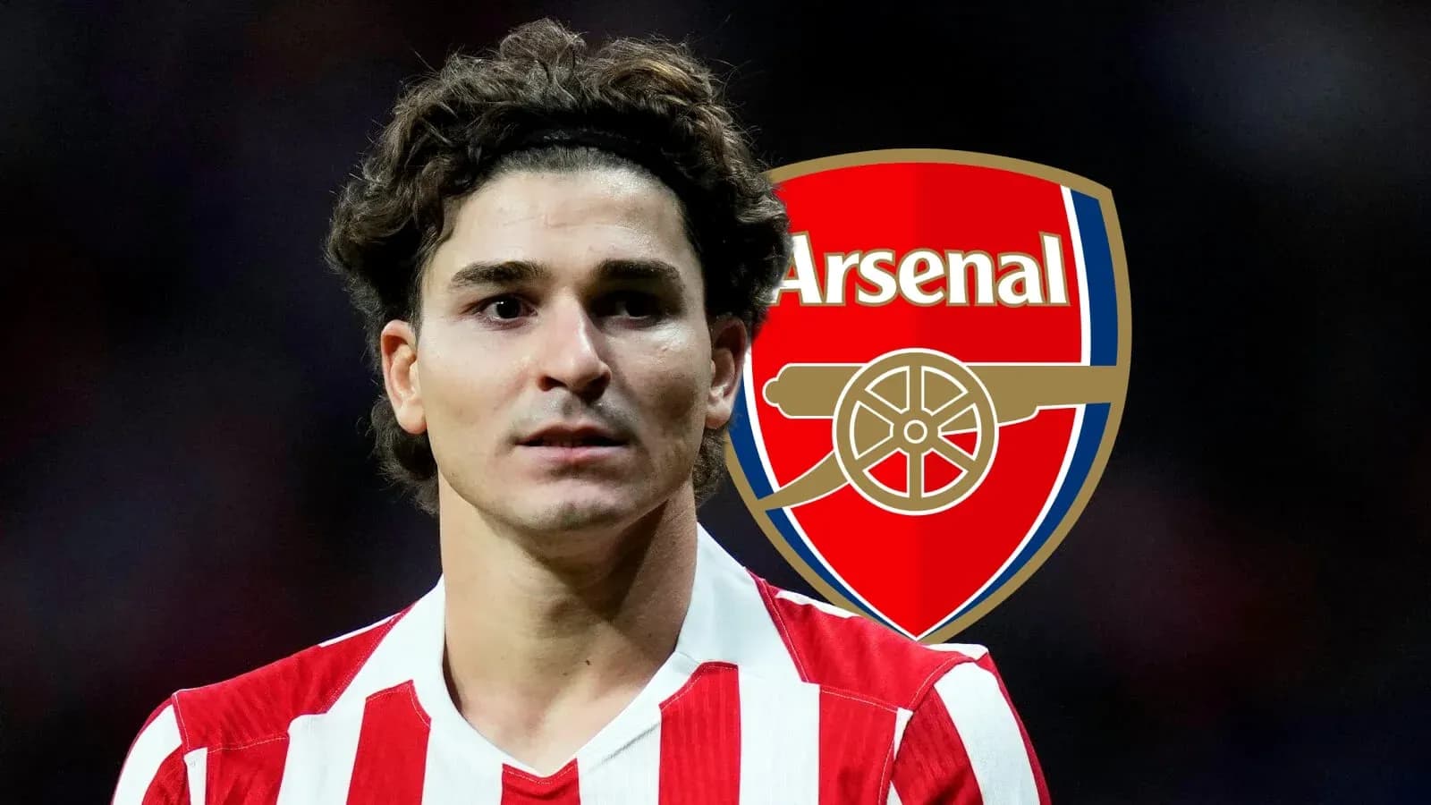 Player in red and white jersey with Arsenal logo