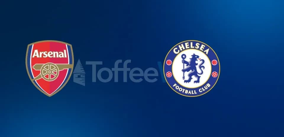 Logos of Arsenal and Chelsea football clubs