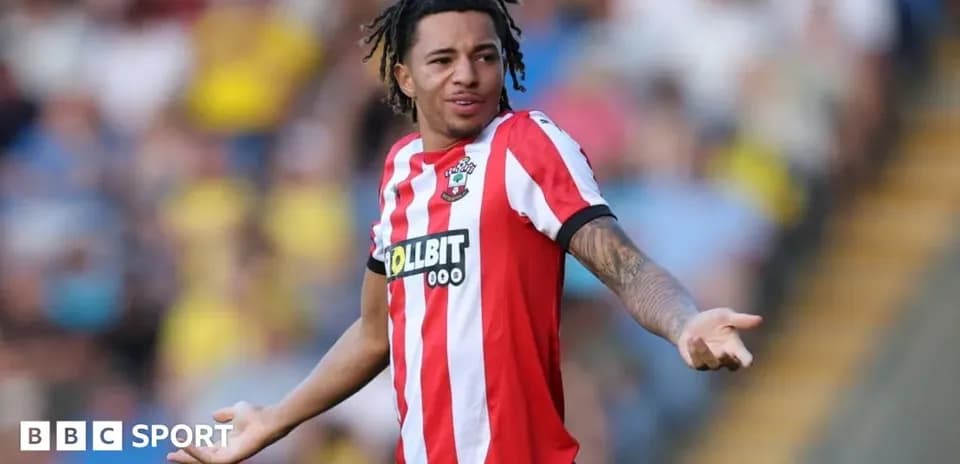 Player gesturing during match for Southampton