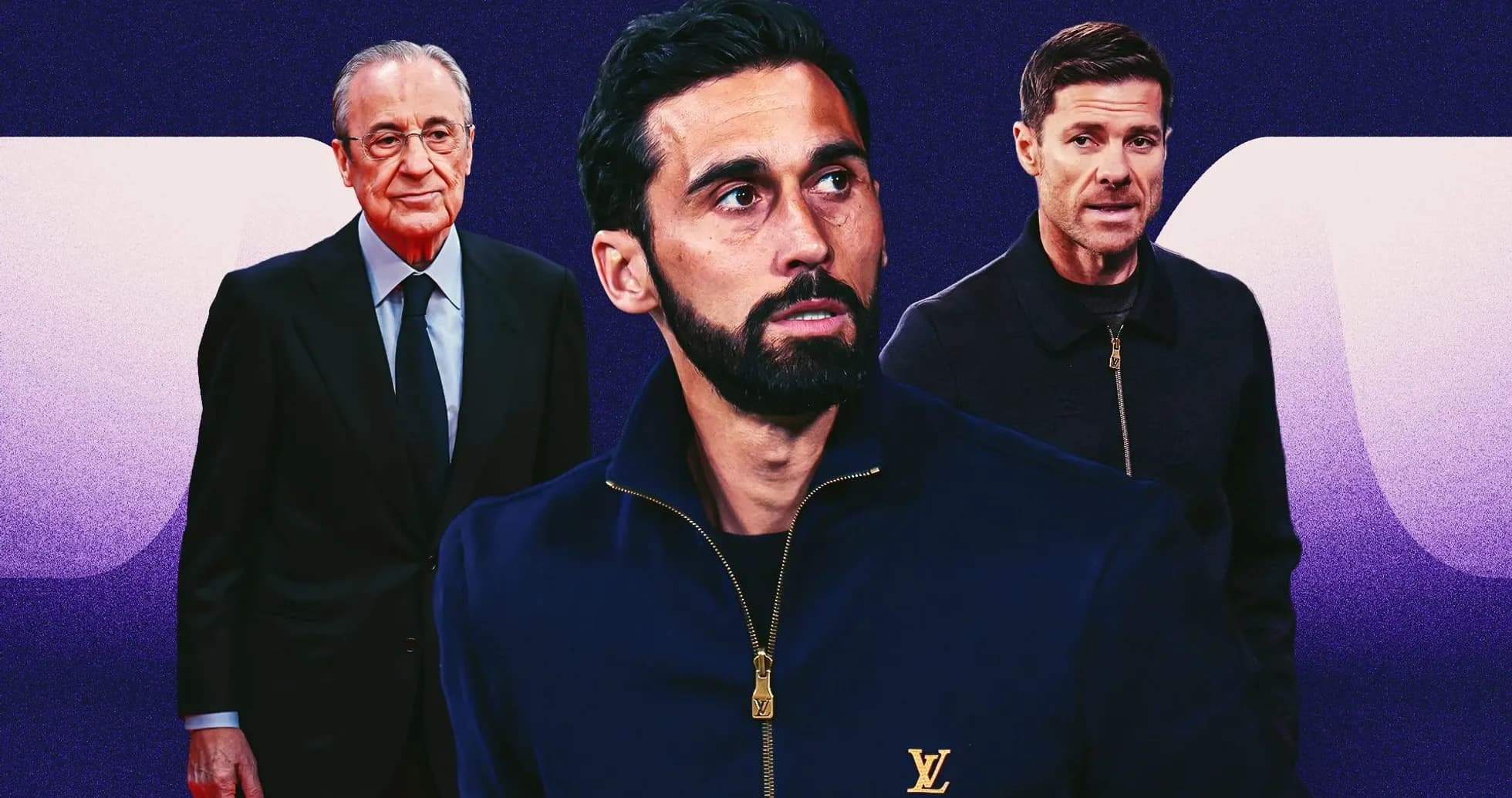 Three men in suits against a colorful background