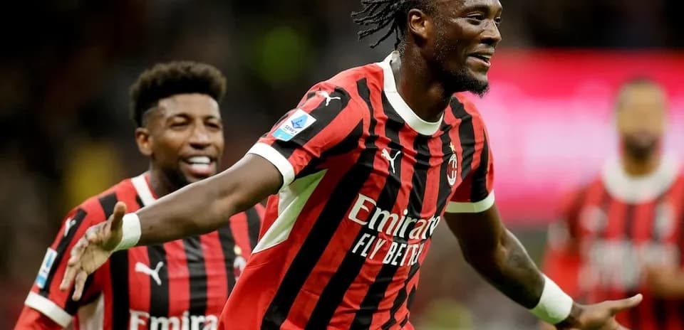 AC Milan player celebrating goal during match