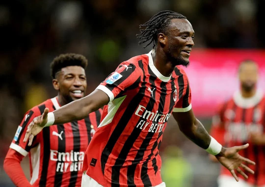 AC Milan player celebrating goal during match
