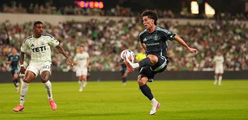 Seattle Sounders player in action against Austin