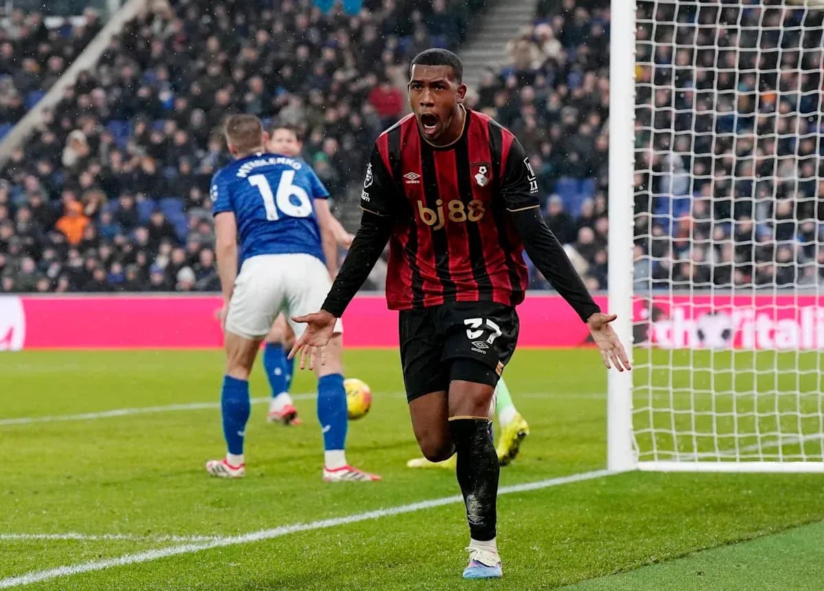 Bournemouth player celebrating a goal on the pitch