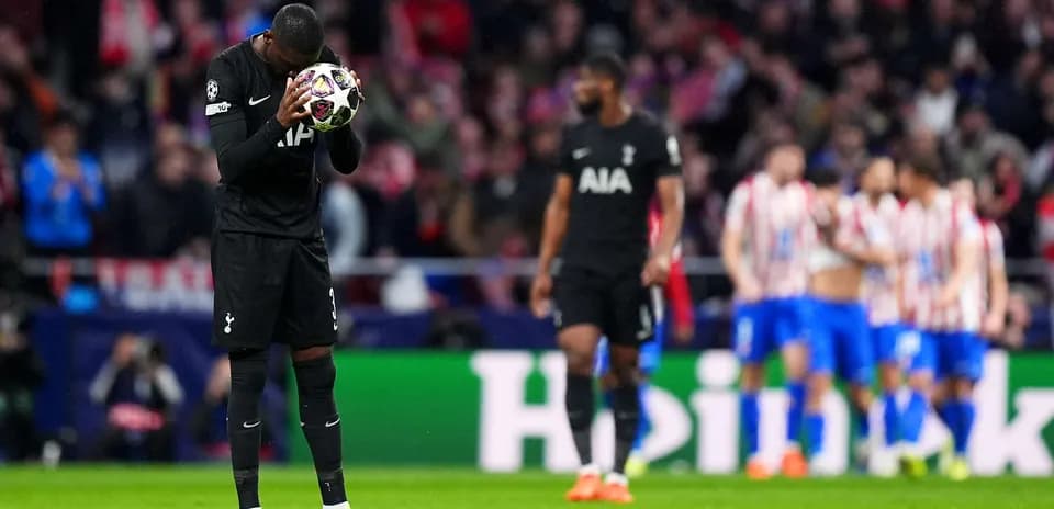 Tottenham player holding ball during Champions League match