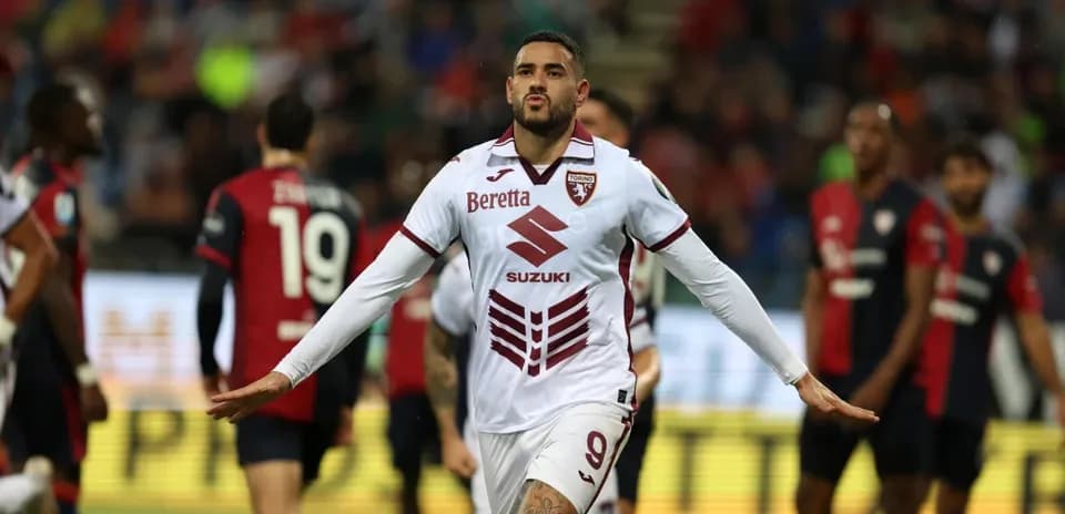 Torino player celebrating during Cagliari match