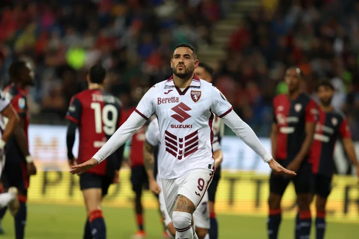 Torino player celebrating during Cagliari match
