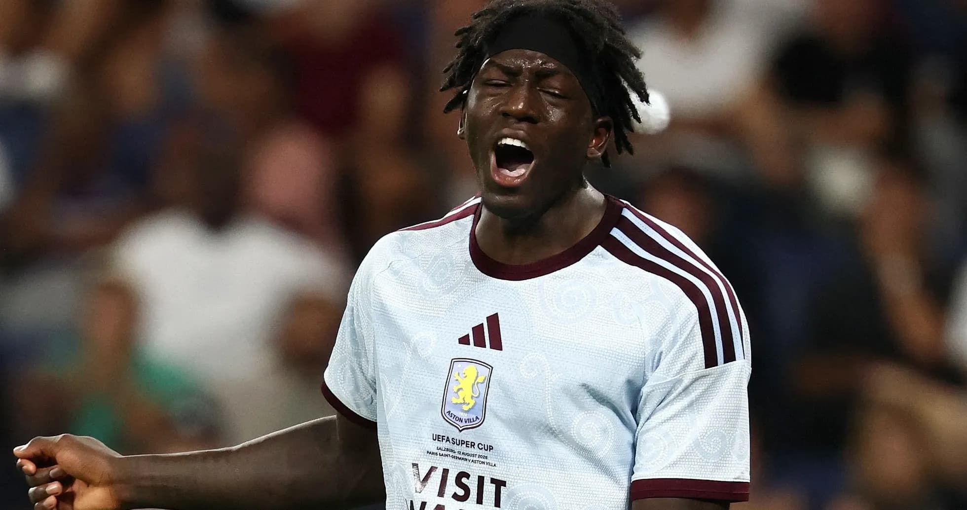 Player shouting on the pitch during match