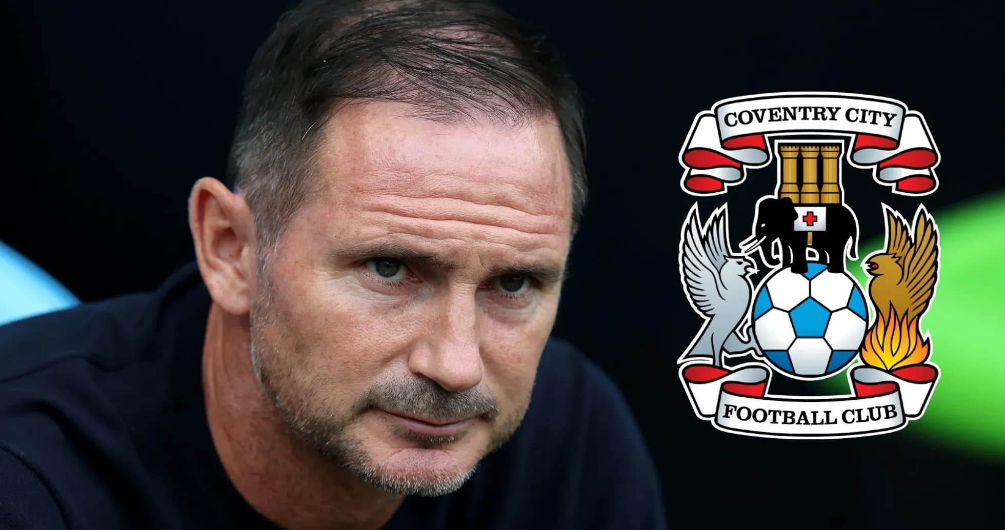 Coach focused during match with Coventry City logo