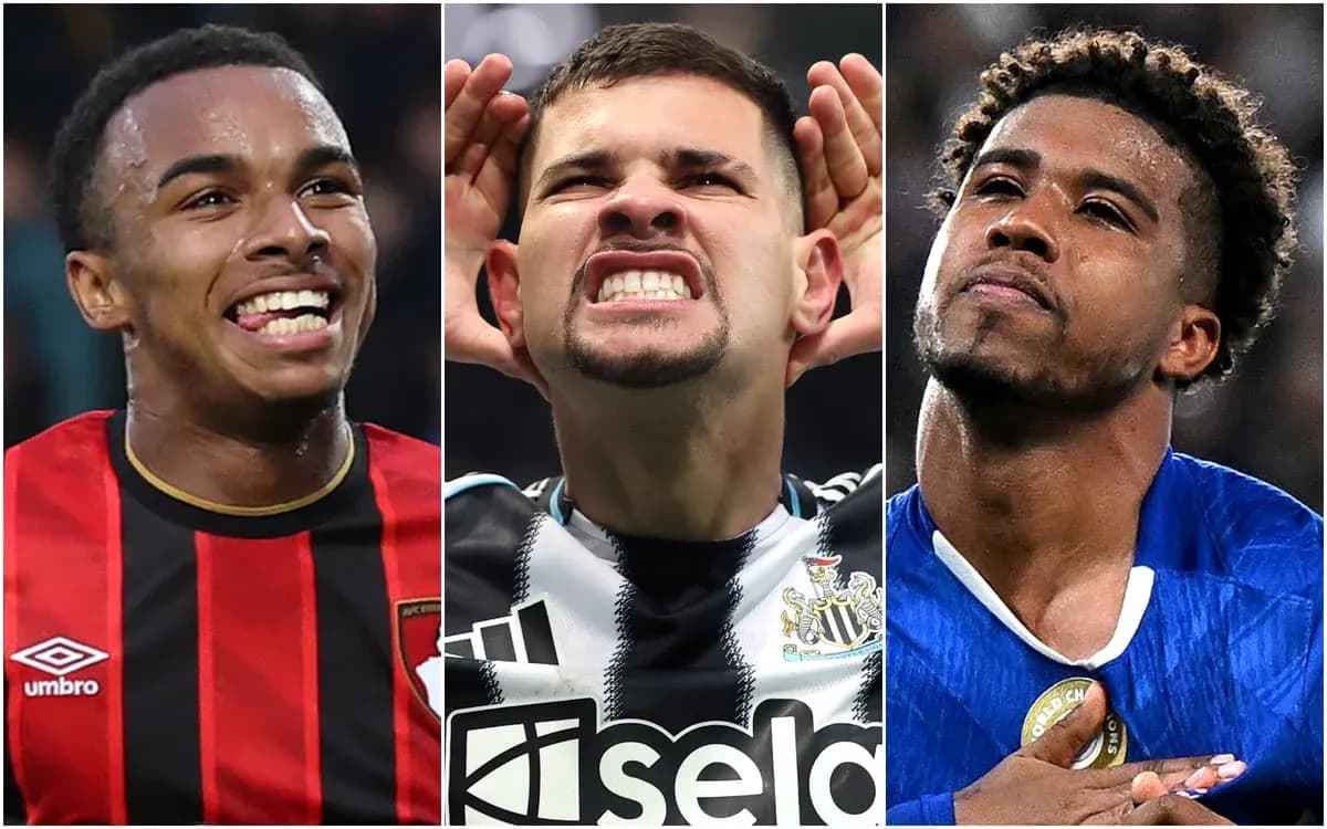 Three football players celebrating during matches