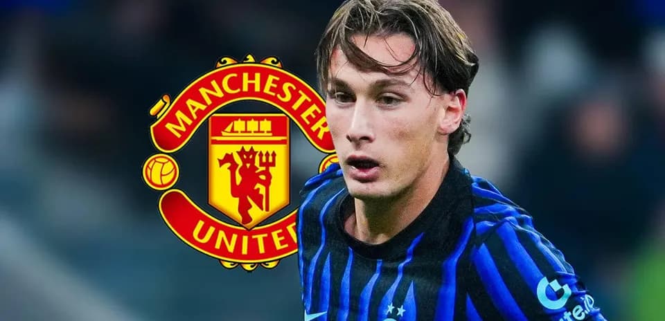 Player in blue and black jersey with Manchester United logo