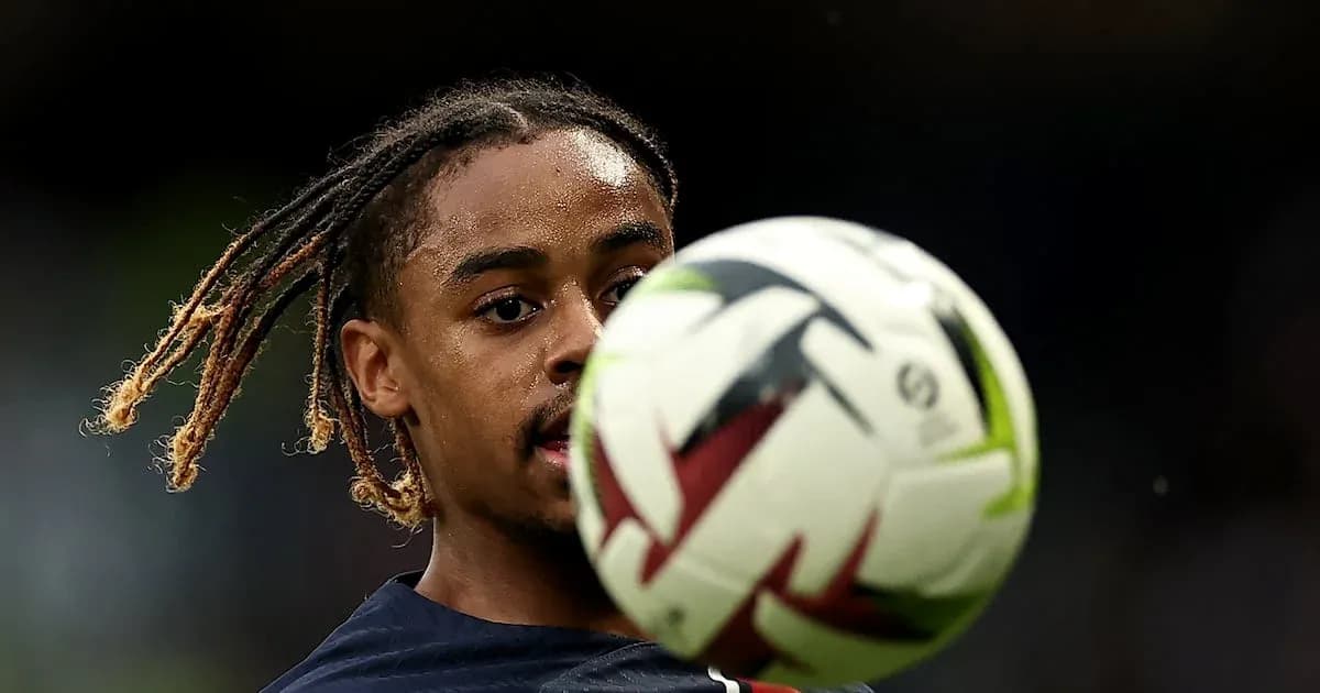 Player controlling a soccer ball during training