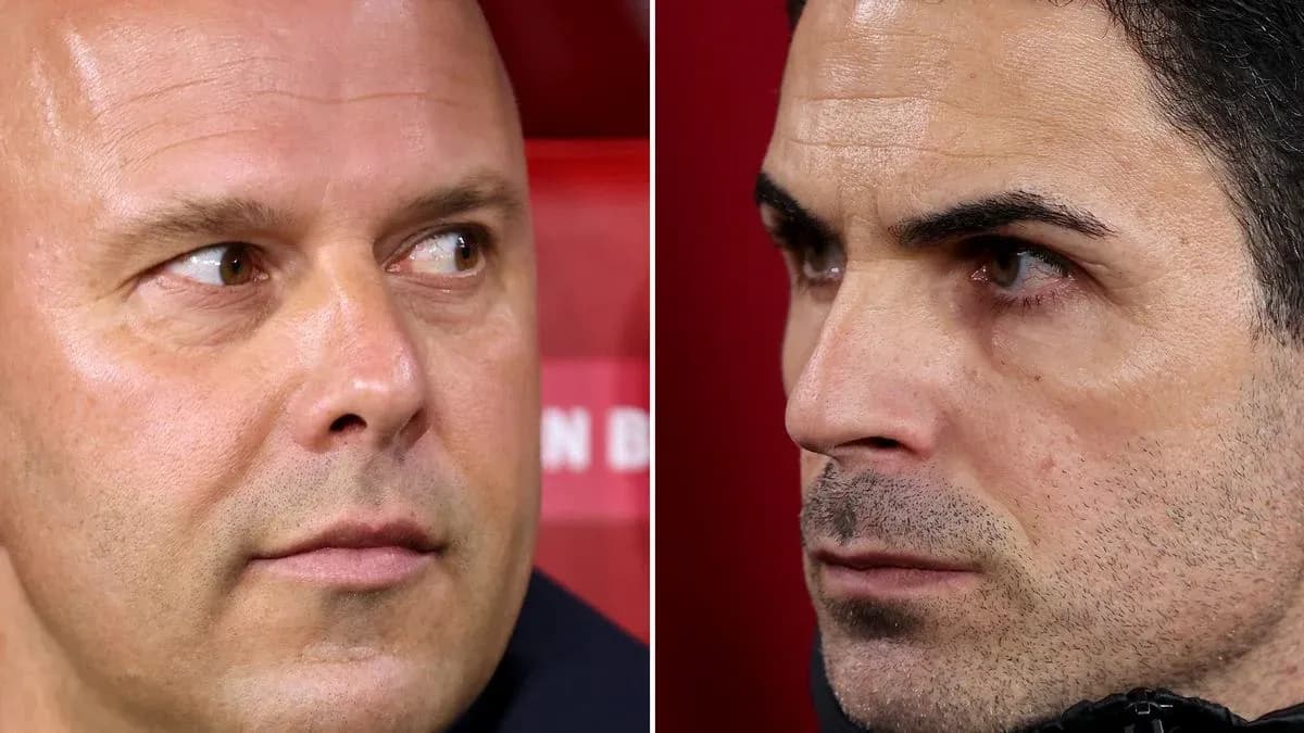 Two football managers focused during a match