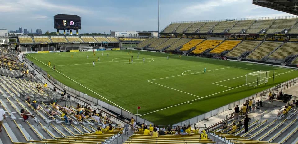 Columbus Crew II players on the field during match