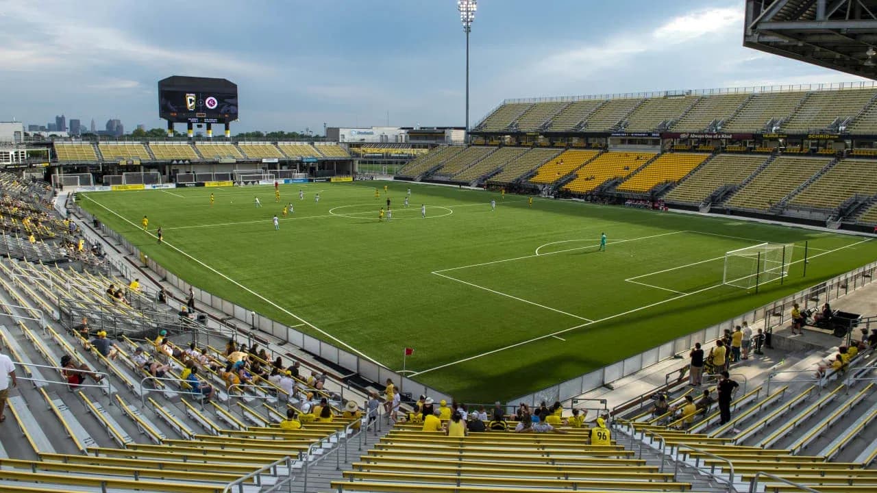 Columbus Crew II players on the field during match