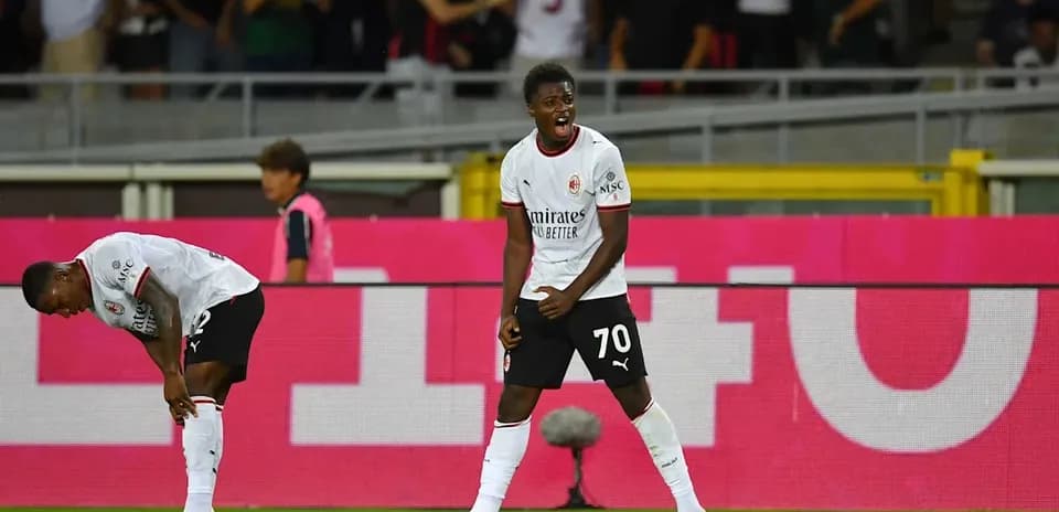 AC Milan player celebrating a goal during match