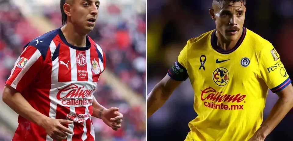 Chivas and Club America players during Liga MX match