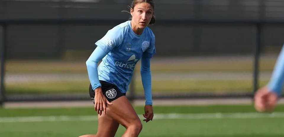 Player running during training session on field