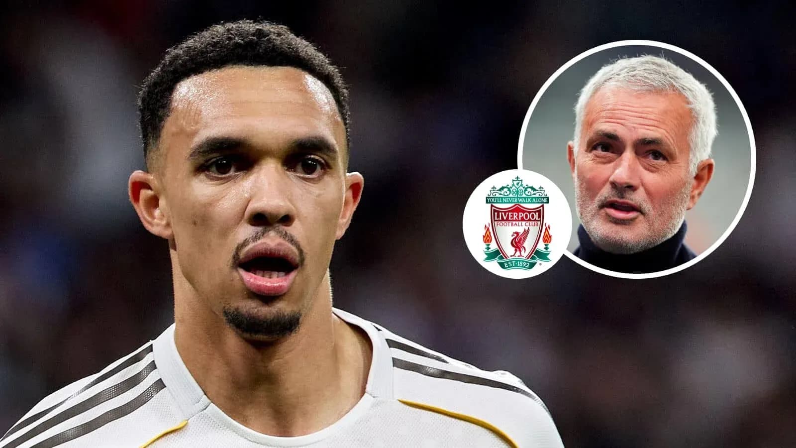 Trent Alexander-Arnold during match with Liverpool logo