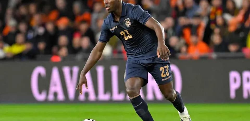 Player in action during a football match