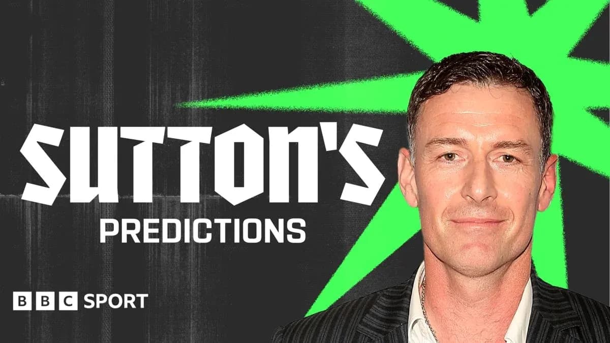 Man presenting Sutton's Predictions for BBC Sport