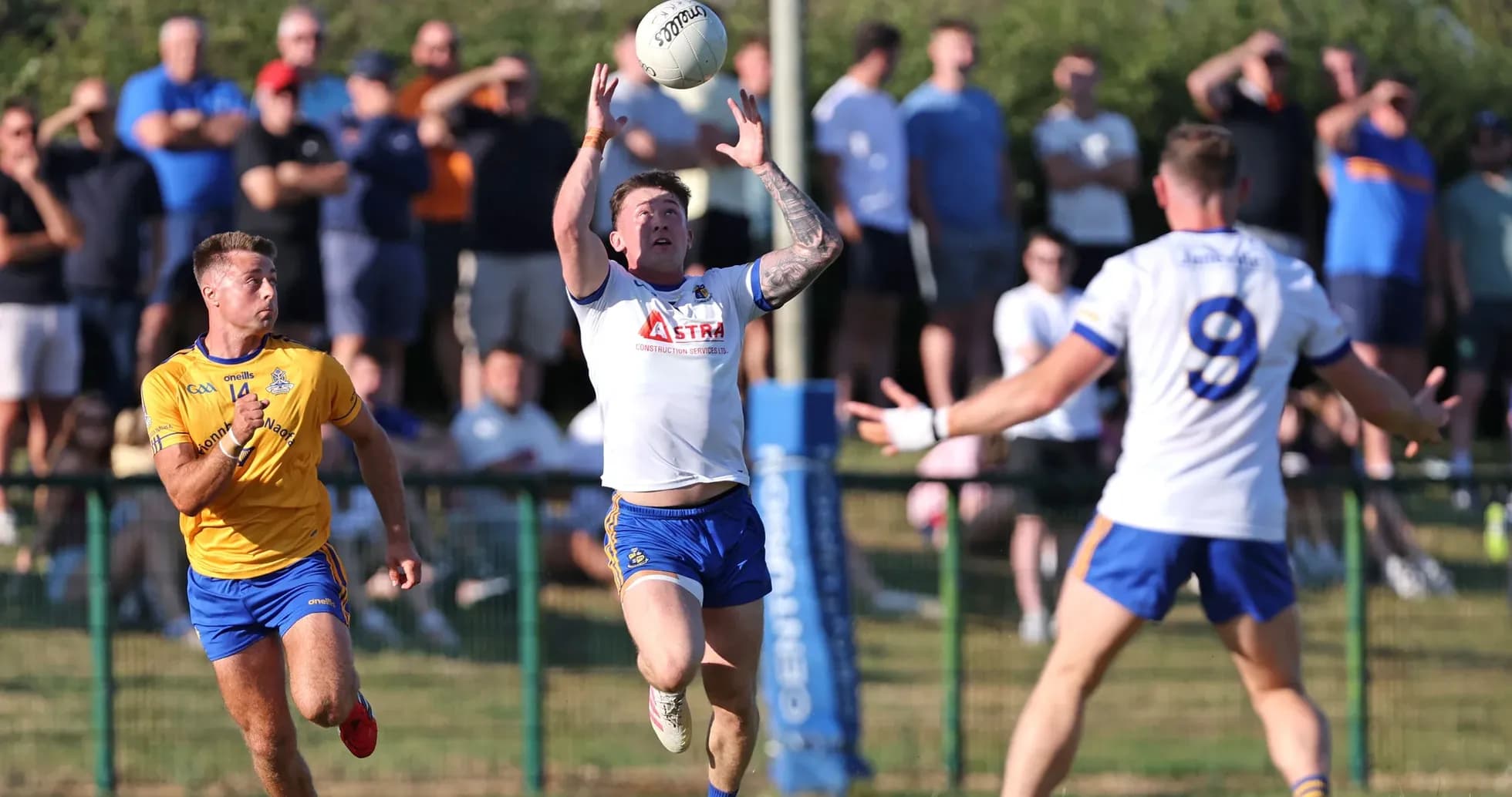 Player catching the ball during a match