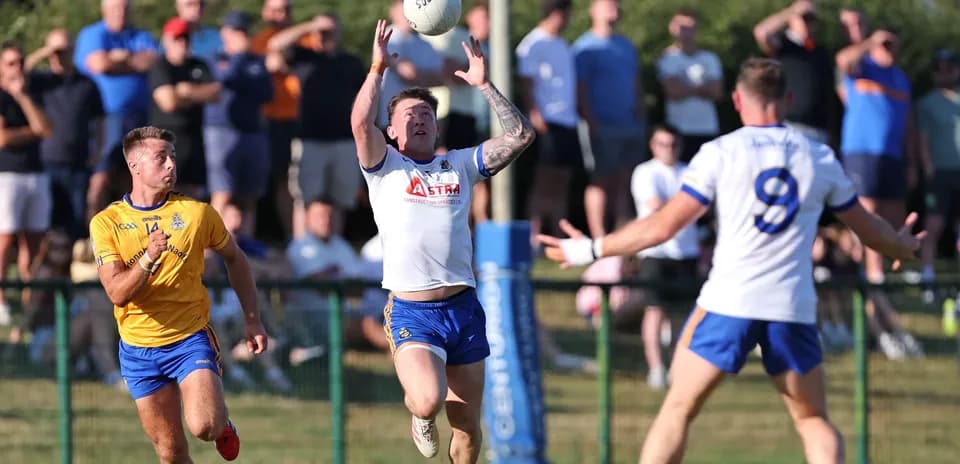 Player catching the ball during a match