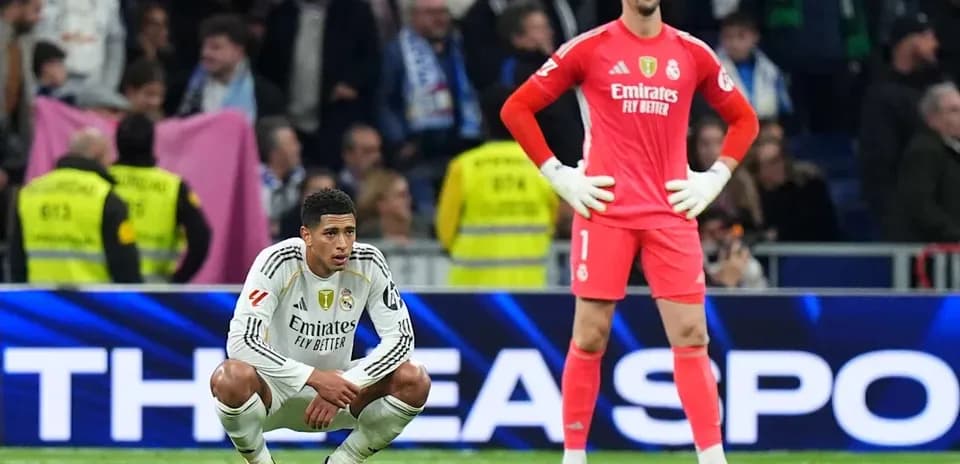 Real Madrid players reacting after a match loss