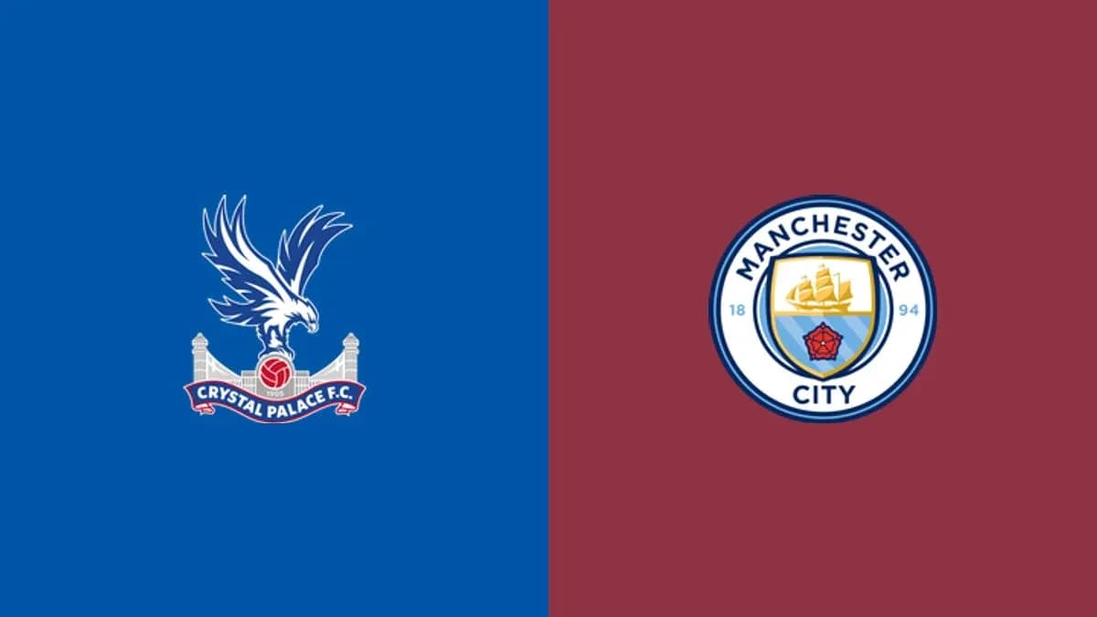 Logos of Crystal Palace and Manchester City teams