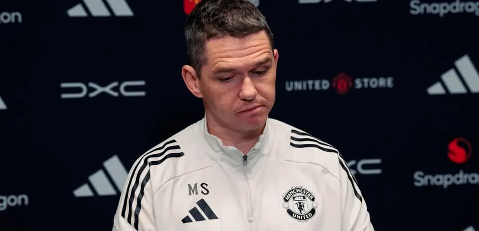 Manager speaking at press conference for Manchester United