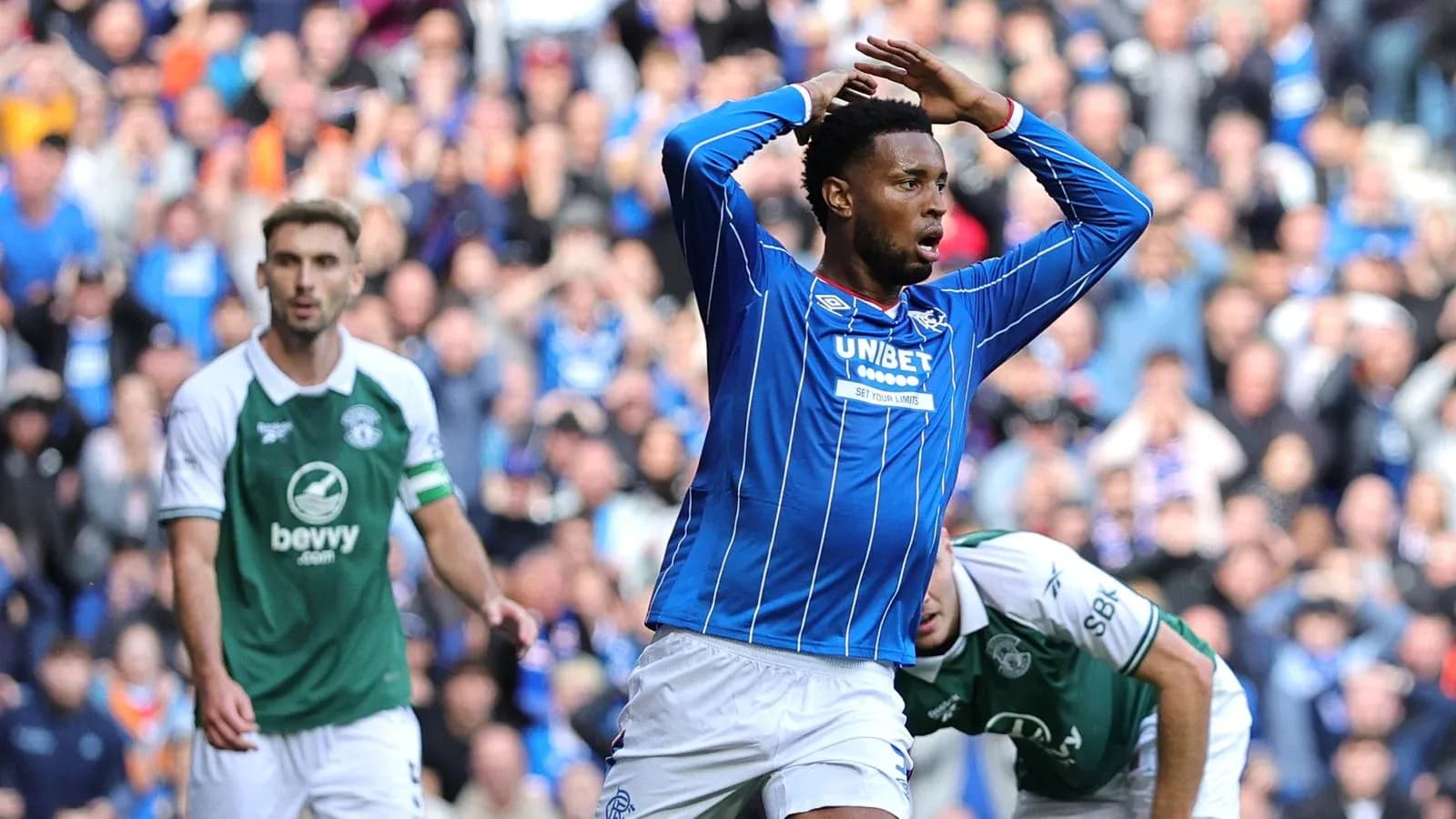 Player celebrating a goal during a football match