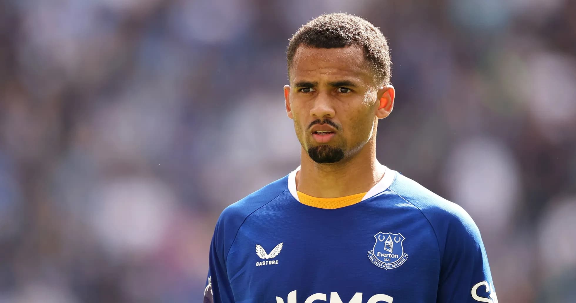 Player wearing Everton jersey during match