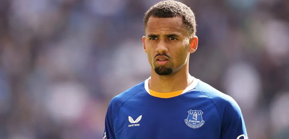 Player wearing Everton jersey during match