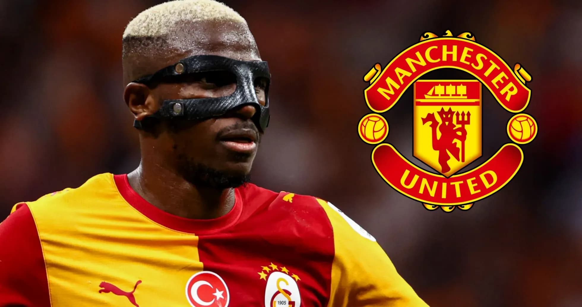 Player wearing mask during match with Galatasaray jersey