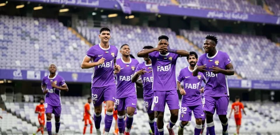 Ajman U23 players celebrating a goal