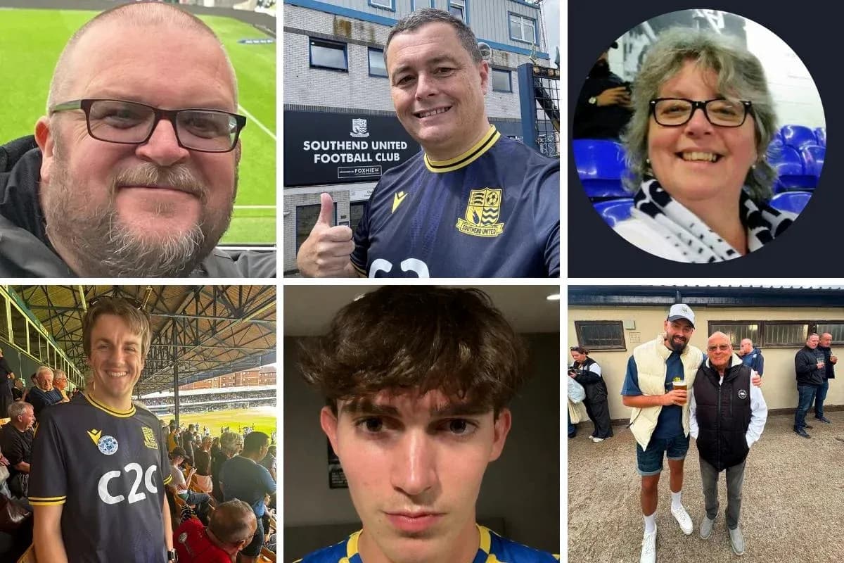 Collage of Southend United football fans at matches