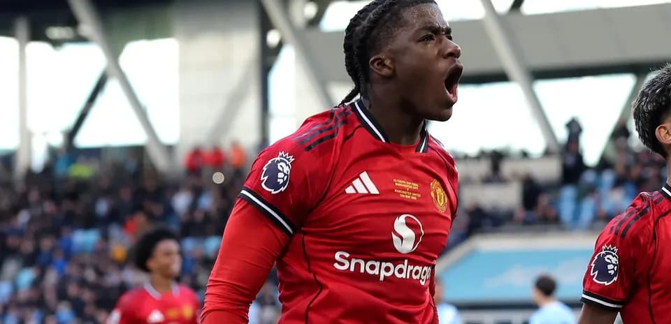 Manchester United player celebrating a goal