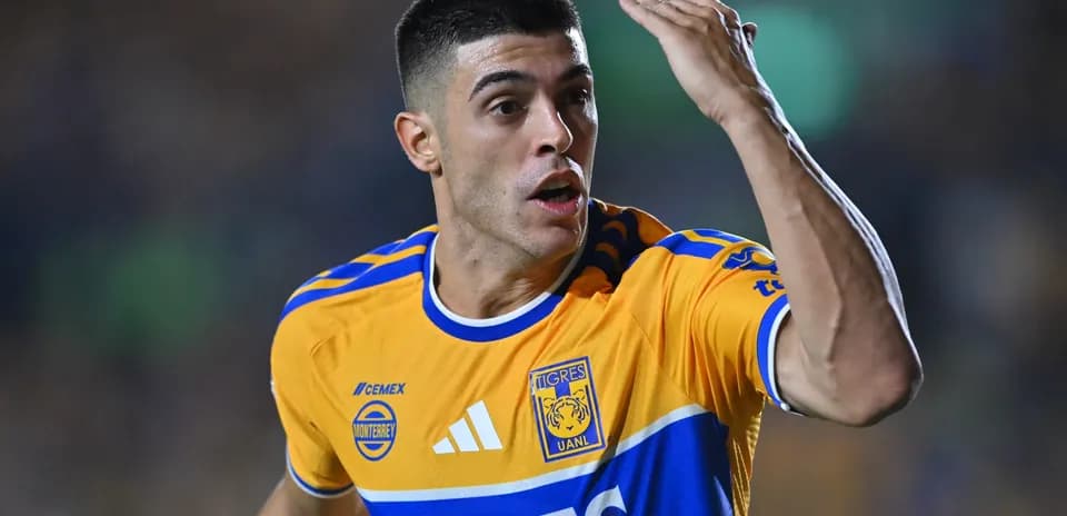 Tigres UANL player celebrating during match