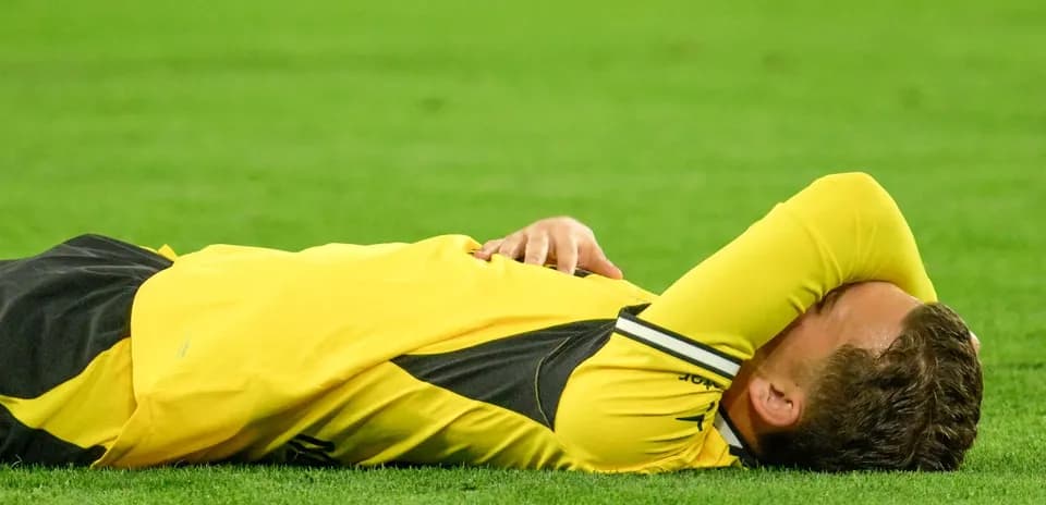 Player lying on the field after a play