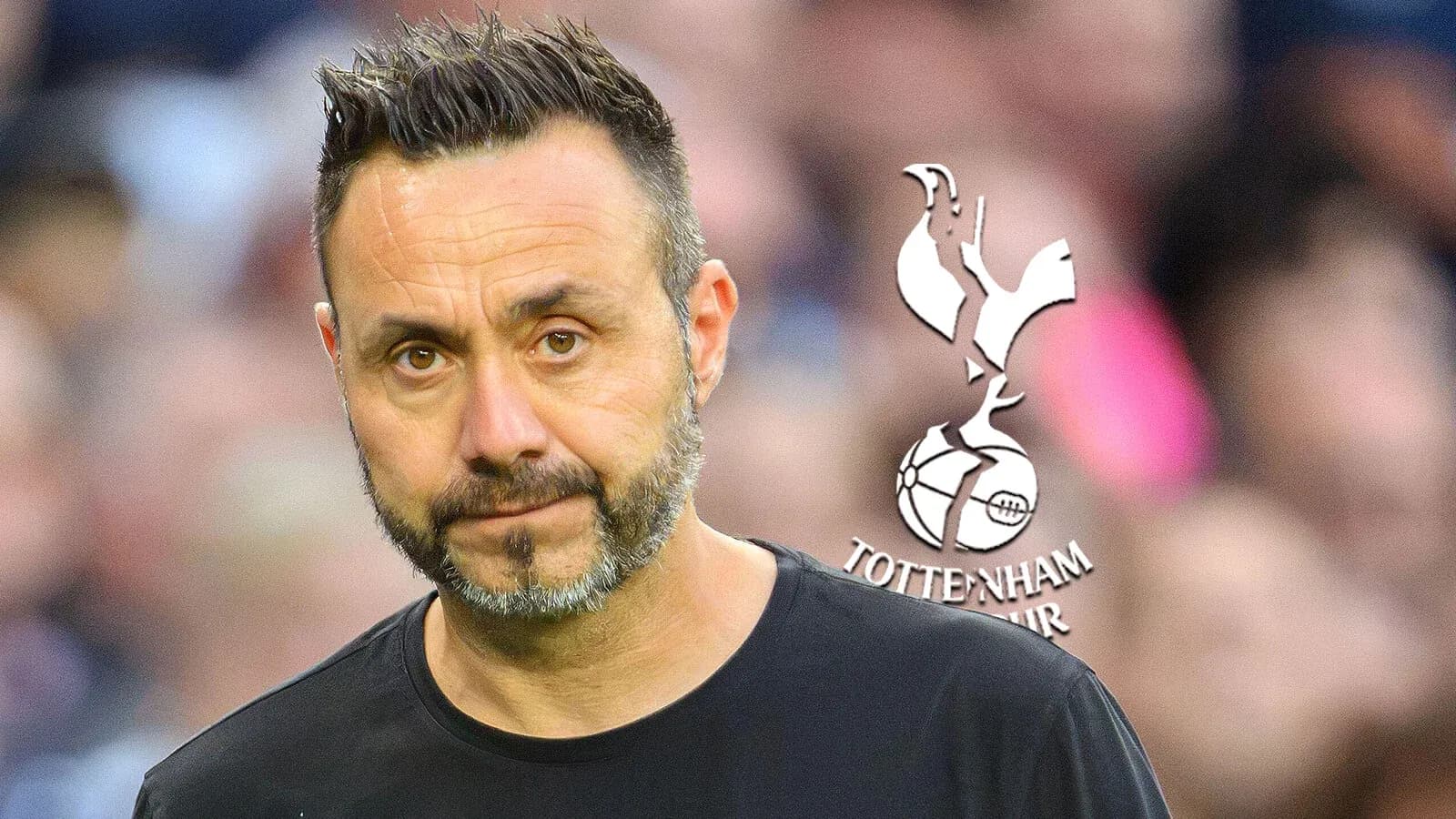 Manager with Tottenham Hotspur logo in background