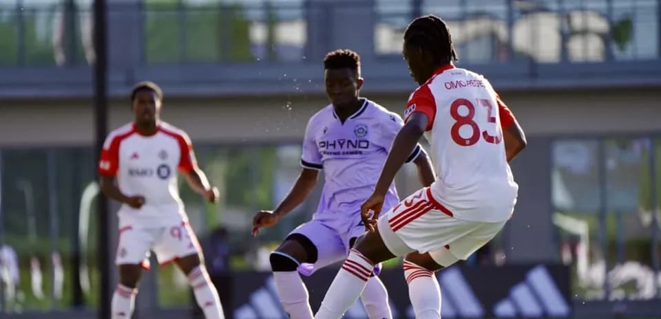 Players in action during Huntsville City match