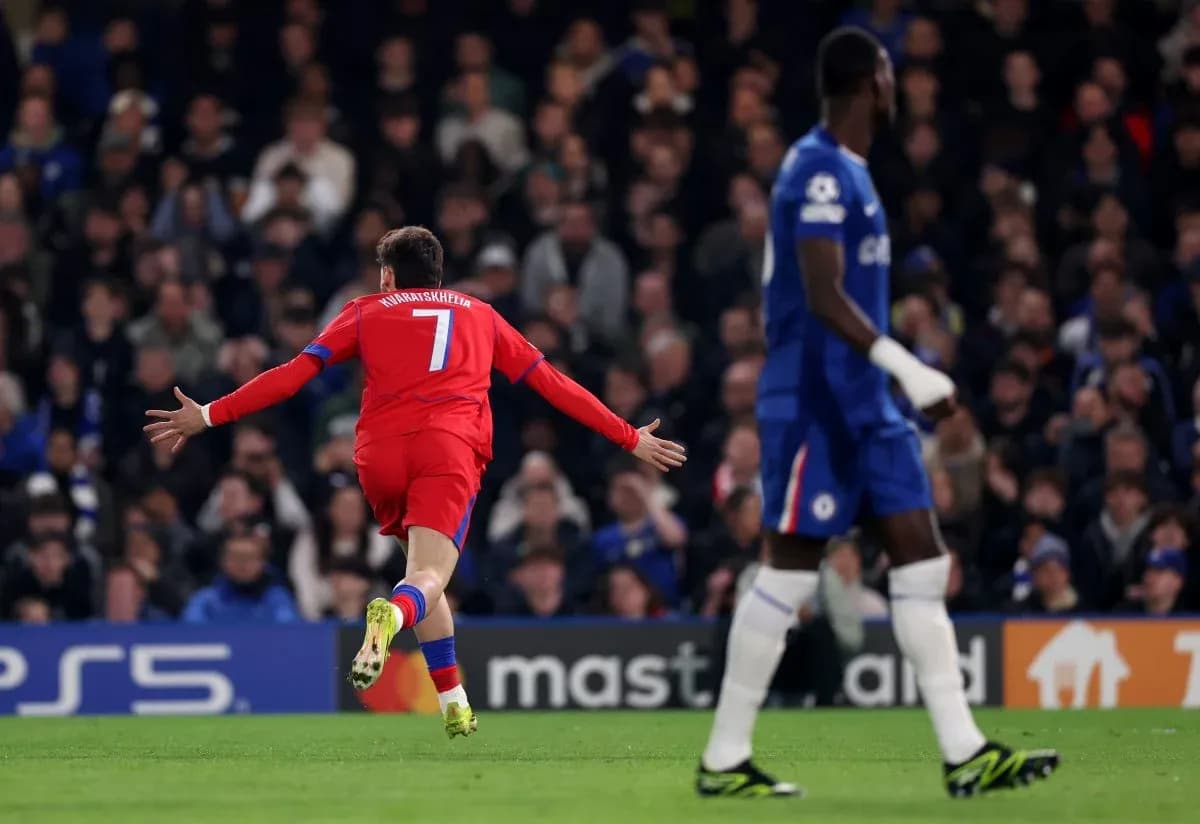 Player celebrating a goal during Chelsea match