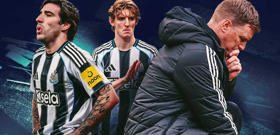 Newcastle players and manager during a match