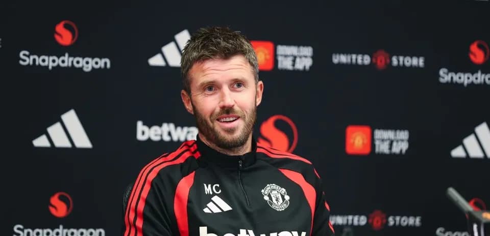 Manager speaking at press conference for Manchester United