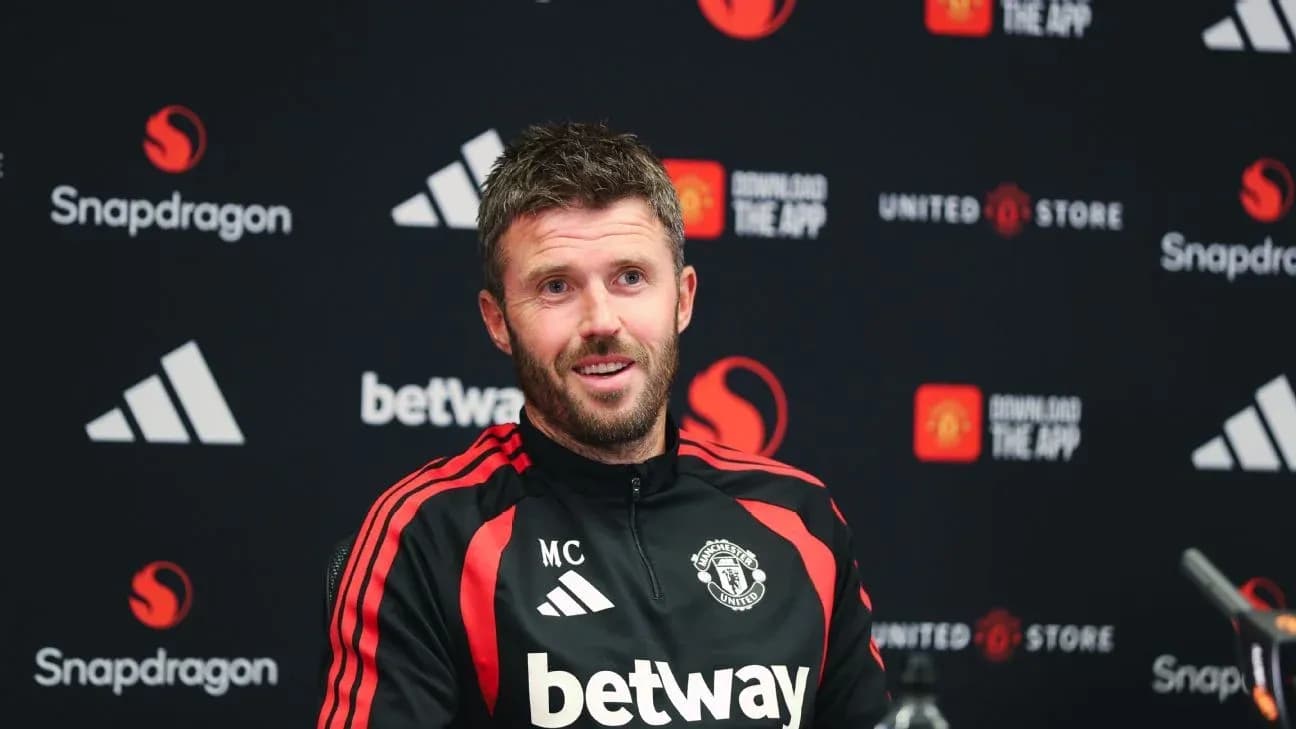 Manager speaking at press conference for Manchester United